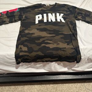 PINK Victoria's Secret Camouflage Tee - Black and Brown